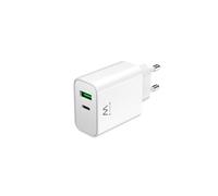 Cargador Ewent USB-C/USB-A 30W QC 3.0 Blanco