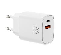 CARGADOR MOVIL EWENT EW1326 GAN RAPIDO 30W USB-C PD USB-A QC COMPACTO