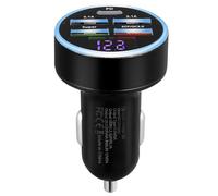 Cargador Múltiple para Coche 5 Puertos Pantalla Digital | Entrada 12-24v, Salida 5v/3a 9v/2a 12v/1.5a, Pc, Monitorización en Real y Protección
