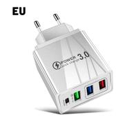 Cargador multipuerto PD3USB de carga rápida, adaptador de viaje universal, diseño compacto, protección inteligente para EE. UU., UE y Reino Unido.