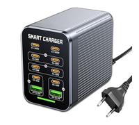 Cargador multipuerto USB-C 425W, estación de carga rápida 10 en 1 GaN para ordenador portátil, PD140W, 100W/QC20W (8C + 2A), compatible con MacBook Pro/Air, iPh0ne, HP, Galaxy S25, etc.