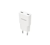 Cargador de pared nanocable 10.10.2023/ 2xusb tipo-c/ 20w/ blanco