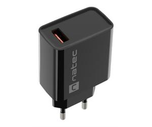 CARGADOR NATEC RIBERA 18W 1XUSB-A QC3.0 NEGRO