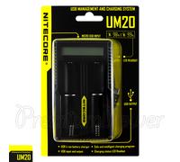 Cargador NITECORE UM20 Smart USB Digi LCD Para Batería Li-Ion IMR 18490 14500