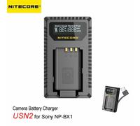 Nitecore USN2 NP-BX1 Cargador de batería USB Sony de Doble Ranura con Pantalla LCD, Color Negro