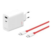 OnePlus Charger SUPERVOOC 120W Dual Port Cargador de Carga Rápida USB-C con Cable Blanco