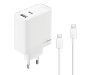 Cargador Original realme 80W SUPERVOOC - Carga Rápida, Doble Puerto USB (USB-A/USB-C), Compatible con protocolos PD/QC/IM, Incluye Cable Type-C, Funciona con iPhone, OPPO, OnePlus, Samsung Galaxy