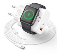Cargador para Apple Watch, 3 en 1 20W USB C Cargador Carga Rapida con Cable 2M, iWatch Car-gador Reloj Compatible con Apple Watch Series 10/9/8/7/6/5/4/SE/Ultra, iPhone 16e/16/15/14/13 de 2 Puertos
