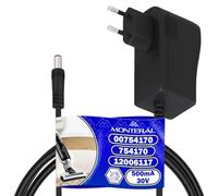 Cargador para Aspiradora de Plástico 500mA 30V con Código Original 00754170 754170 12006117 para Siemens para Bosch - MONTERAL