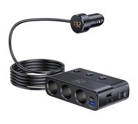 Cargador para Coche, 7 Dispositivos, Panel LED con voltímetro, divisor-3mk Car Power Splitter PD 120W™ QC PPS USB-C USB-A (D)