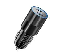 Cargador para Coche, Adaptador de Carga Dual PD 40 W, Tipo USB-C, Compatible con teléfonos móviles Xiaomi 15 y Huawei (Encendedor)(Silver)