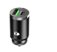 Cargador para Coche, Carga rápida USB PD de 30 W for Mini USB-C Oculta en Encendedor. Compatible con Xiaomi, Samsung y Huawei(Black)