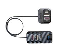 Cargador para coche, cargador rápido de coche | cargador de coche de carga rápida tipo C | cargador de coche para teléfono móvil USB Multi-puerto DC 12V-24V, adaptador de cargador de coche