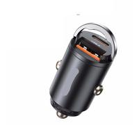 Cargador para Coche, Mini Encendedor USB Tipo C de Doble Puerto con Anillo tracción, Carga rápida Universal for teléfonos móviles(33W 1 USB 1 Type C)
