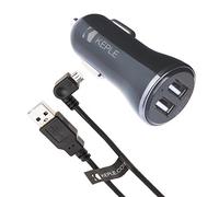 Cargador para coche Puerto doble USB + 90 grados Micro USB en ángulo compatible con navegador por satélite Tom Tom Go 40 50 60 400 500 510 520 530 600 610 620 820 Live 5000 5100 5200 6000 6100 6200 2m