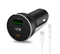 Cargador para Coche Supervooc con Cable de 1,5 m para OPPO Find X 9 8 5 3 Reno 15 14 13 12 A96 OnePlus Open 15 13 12 Nord 2T CE Cargador de mechero de 5 Puertos y 12 V para Realme 15 14 13 GT8 C85