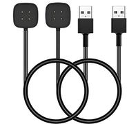 Cargador para Fitbit Sense/Sense 2 / Versa 3 / Versa 4, paquete de 2 cables de carga de 3.3 pies (solo compatible con el modelo listado)