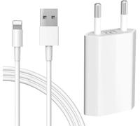 Cargador para iPhone 14/13/13pro/11/8/ 8 Plus/ 11/7/7 Plus/6/ 6S/SE 2020/ X/XR/XS/XS Max/ 10/12 SE 2020, IPad, Air Pods s, 5 V 1 A adaptador de corriente USB con cable de 2 m