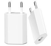 Cargador para iPhone,2 Pack 5V/1A USB Movil Pared Enchufe Cargadores Adaptador Universal Alimentación Compatible para iPhone 14 13 12 11 SE XS Max XR X XS 8 , Android, Xiaomi, Samsung, Huawei - Blanco