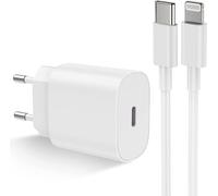Cargador para iPhone con cable de carga, cable de carga rápida original 2 m, adaptador de alimentación USB C, cargador rápido tipo C, adaptador de carga con cable Lightning para iPhone
