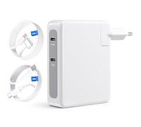 Cargador para Mac Book de 280W, Cargador rápido USB C Dual de 140W Compatible con MacBook Pro 16/13, MacBook Air 2020/2021 con Cable de Carga Tipo C de 2M y Cable de Carga T-Tip de 2M