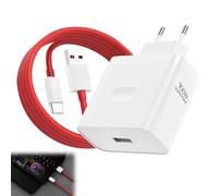 Cargador para OPPO Carga Rapida 100W con Cable Tipo C Rojo 1M Compatible con Find X8 Ultra, Realme GT, OPPO Reno 12 11 10 Pro A60 A38 y realme 12x 12+ C65