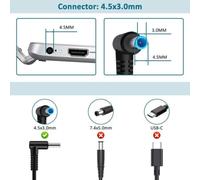 Cargador para portátil HP de 65 W, fuente de alimentación de 19,5 V y 3,33 A para HP Pavilion x360 11, 13 y 14 pulgadas.