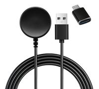 Cargador para Samsung Galaxy Watch 7 / Ultra / 6/6 Classic / 5/5 Pro / 4/4 Classic / 3 / Watch Active 2 / Active 1/FE Magnético Cable de Carga Inalámbrico Reloj con Enchufe Adaptador USB, Negro 100cm
