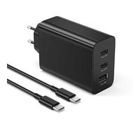 Cargador para Samsung USB C Cargador rápido de 3 Puertos USB-C 65W, 25W, USB-A 15W, con Cable Doble C de 1,8 m EP-T6530 EP-T6530NBEGWW Fuente de alimentación PD 3.0