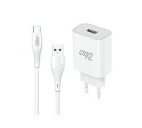 Cargador Pared + Cable USB Tipo C 2A 15,6X8X3CM ABS BL MYW