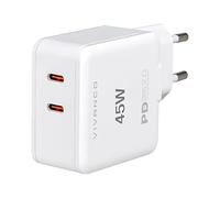 Cargador Pared Vivanco Dual Tipo C 20W + 25W Blanco