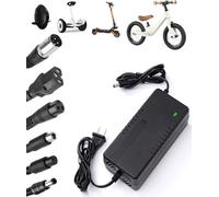 Cargador Patinete Eléctrico Universal 42V 2A (6 Conectores) - Compatible con Xiaomi M365/Pro/1S, Cecotec Bongo, Smartgyro, Ninebot, Hoverboard - Fuente Alimentación Carga Rápida Batería Litio 36V