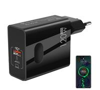 Cargador PD 65W | Cargador De Teléfono De Dos Puertos USB Rápido De Viaje V Montado En Pared Para Viaje