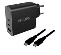 Cargador Philips 65W con 2 puertos USB-C y cable 2m GaN