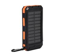 Cargador Portátil, Anker Bateria Portatil, 10000mAh Carga Rápida Al Aire Libre Solar Mobile Power Bank Case Kit de Bricolaje con Brújula Negro Negro (Negro Naranja)