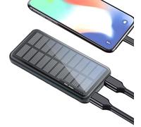 Cargador portátil | Cargador Solar para Smartphone de 10000 mAh | Banco de Carga portátil para Festivales, Universidad, mochileros, vuelos, Camping, Playa, Coche, Viajes, Senderismo
