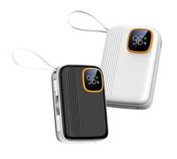 Cargador portátil con cables integrados, carga rápida de 22.5 W, batería externa de 20000 mAh, 4 salidas y pantalla LED, batería USB C compatible con teléfonos inteligentes iPhone y Android