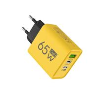 Cargador portátil de 65 W, cargador rápido de 65 W | Cargador multipuerto resistente a caídas USB C | Bloque de carga rápido del ordenador USB del teléfono celular QC3.0 resistente a caídas para orden