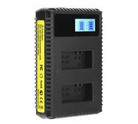 Cargador portátil de batería para cámara compatible con el cargador doble USB para cámara AHDBT-301 con pantalla LCD.