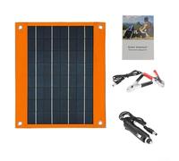 Cargador portátil de panel solar de 16 W para camping, doble USB-A USB-C DC5521 impermeable, para camping, senderismo, al aire libre, impermeable