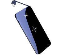 Cargador portátil inalámbrico de 10 000 mAh con batería Externa de inducción, con Pantalla LED Digital y Doble Entrada. Compatible con el 99% de los Dispositivos USB y Todos los Dispositivo