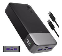 Cargador Portátil JUOVI, Banco de Energía de 65W y 20000mAh, Compacto, USB C, Carga Rápida, para Laptop, MacBook, Dell XPS, iPad, Tablet, Steam Deck, iPhone Serie 17/16/15/14, Samsung y Más Pink