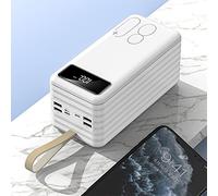 Cargador portátil para teléfono móvil, batería Externa de 80000 mAh, Alta Capacidad, USB C, Color Blanco.