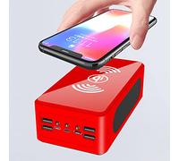 Cargador portátil Power Bank Solar 50000Mah / Cargador Solar/Solar Powered/Solar Rechargeable/Mobile Cell Phone Portable s, Rojo, 60000Mah