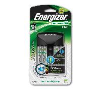 Energizer Cargador Pro - 4 Pilas AA 2000 mAh Incluidas - Compatible con Pila Recargable AAA y AA - Carga rápida en 4 Horas - Apagado automático para la protección contra sobrecarga