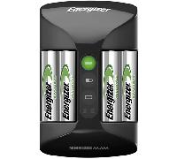 Energizer Cargador Pro - 4 Pilas AA 2000 mAh Incluidas - Compatible con Pila Recargable AAA y AA - Carga rápida en 4 Horas - Apagado automático para la protección contra sobrecarga