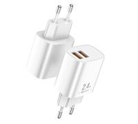 Cargador Qcharx Apolo 2.4A de Doble Puerto USB - Blanco