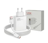 Cargador Rápido 120W con Cable USB-C de 1m, Adaptador de Corriente USB C Compatible con Xiaomi 14/14 Ultra/13/12/12T/11, Redmi y Poco, Cargador HyperCharge para Smartphone