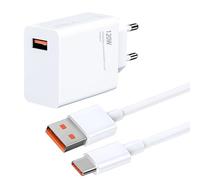 Cargador Rápido 120W para Xiaomi 14, 13, 12, 13T, 12T, 12S, Redmi Note 12, 11 Pro+, K70, K60, K50, Black Shark 3, 4, 5, Poco F4 - 1M Cable USB C 6A, HyperCharge, Carga Ultra Rápida