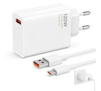 Cargador Rápido 120W para Xiaomi,con USB C Cable 2M 6A,Compatible con Xiaomi 14T Pro 13T 13 12T 12 11T Pro, Redmi Note 14 13 12 11 Pro+ 5G, Redmi K80 K70 K60 Ultra, Poco F7 Ultra Poco F6 Poco F4 GT